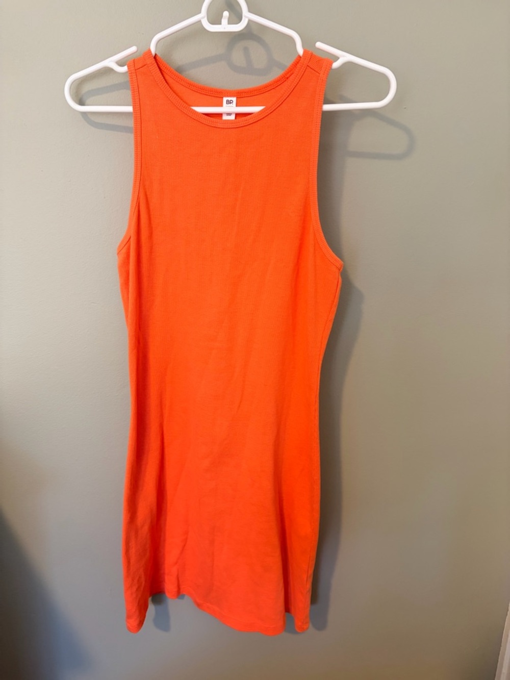 bp Bright Orange Ribbed Tank Dress
